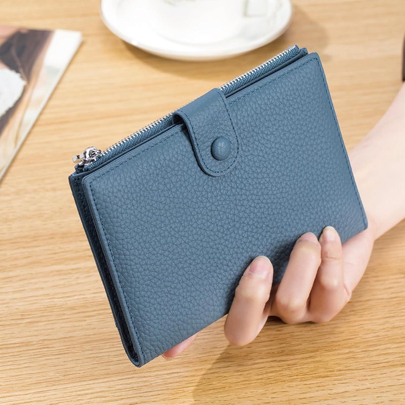EutDett Leather Passport Holder for Women, Slim RFID Blocking Travel Wallet, Compact Passport Wallet with Zippered Coins Pocket and SIM Slots, Ladies Passport Cover Case - Image 5